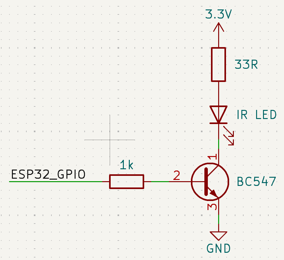 High-power IR transmitter circuit with NPN transistor